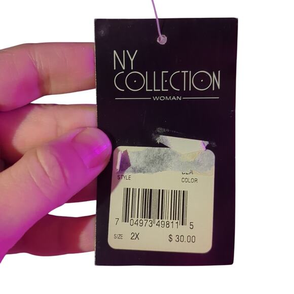 Shiny Black Tank Top with White Lace Collar - Size 2X 0055 - Picture 6 of 7